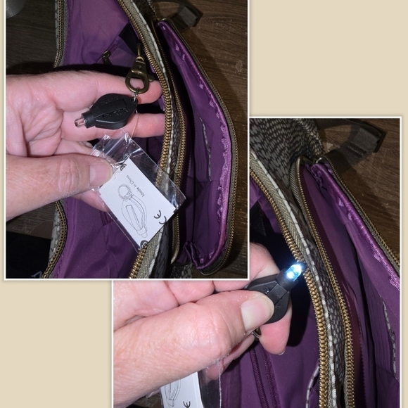 NWOT Travelon Anti Theft Crossbody Snakeskin Print Purse Hobo Handbag Travel Bag - Picture 9 of 12